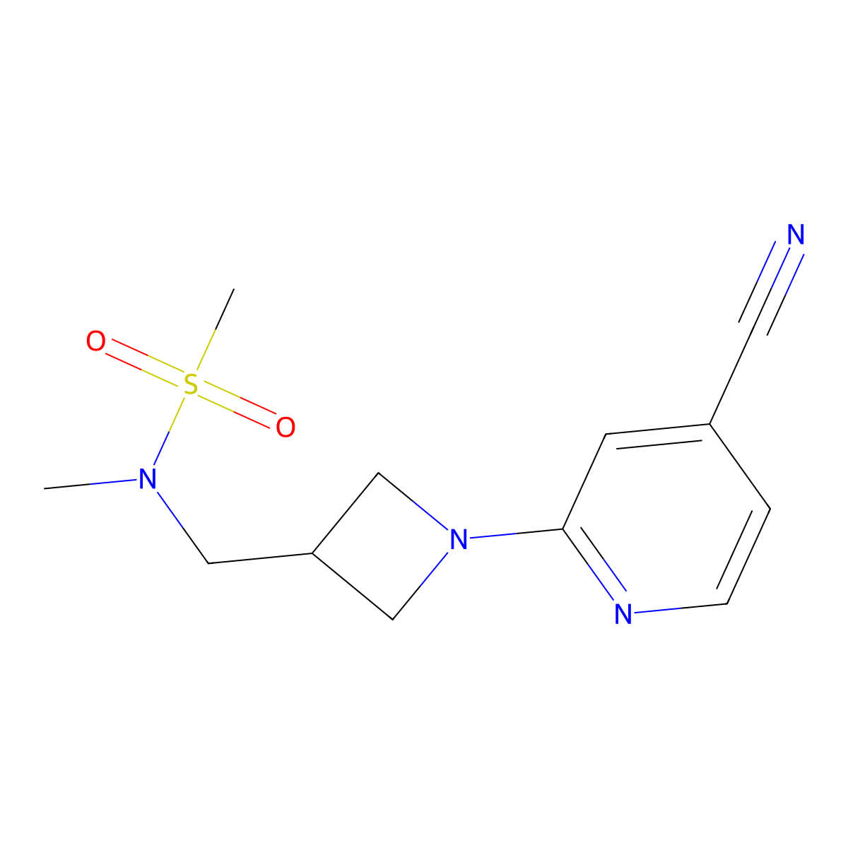 N-{[1-(4-cyanopyridin-2-yl)azetidin-3-yl]methyl}-N-methylmethanesulfonamide molecular structure, CAS 2549036-60-2