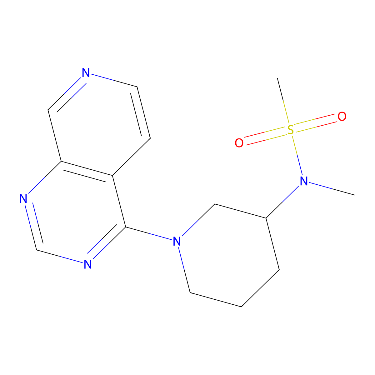 N-methyl-N-(1-{pyrido[3,4-d]pyrimidin-4-yl}piperidin-3-yl)methanesulfonamide molecular structure, CAS 2549036-63-5
