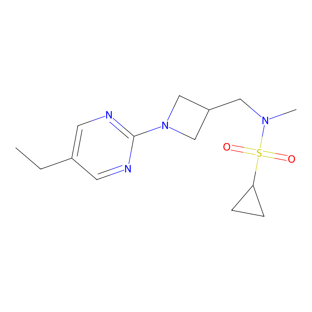 N-{[1-(5-ethylpyrimidin-2-yl)azetidin-3-yl]methyl}-N-methylcyclopropanesulfonamide molecular structure, CAS 2549036-75-9