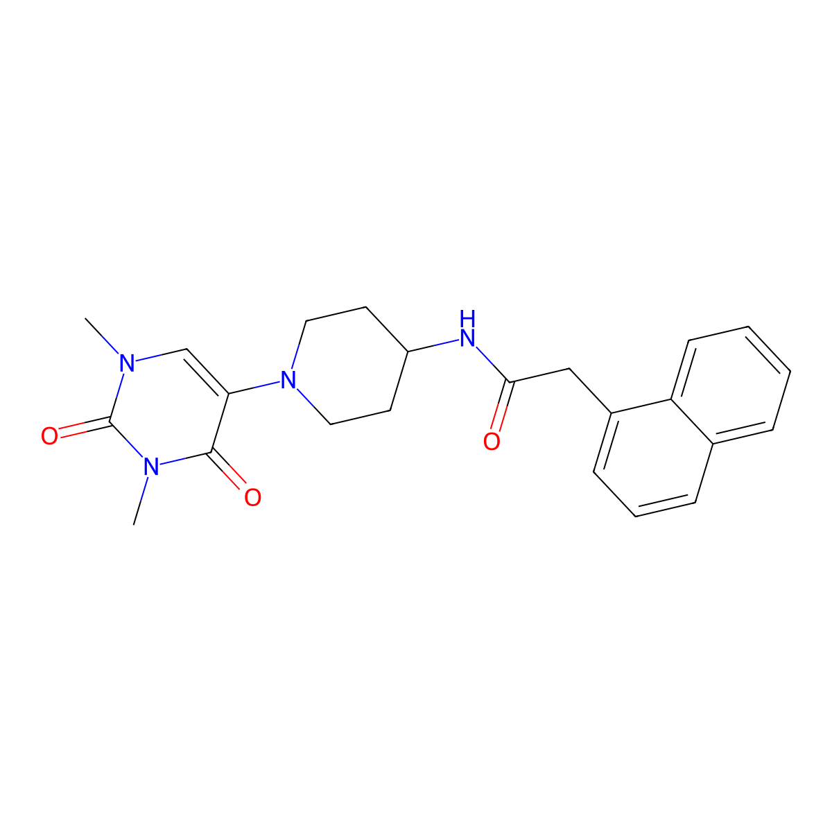 N-[1-(1,3-dimethyl-2,4-dioxo-1,2,3,4-tetrahydropyrimidin-5-yl)piperidin-4-yl]-2-(naphthalen-1-yl)acetamide molecular structure, CAS 2549036-76-0