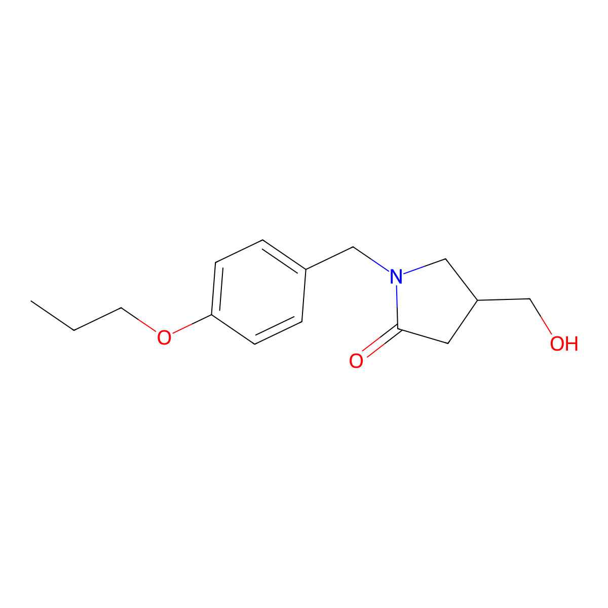 4-(Hydroxymethyl)-1-[(4-propoxyphenyl)methyl]pyrrolidin-2-one molecular structure, CAS 2549036-92-0