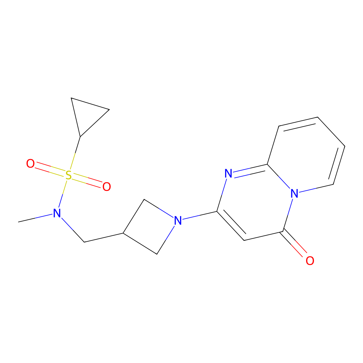 N-methyl-N-[(1-{4-oxo-4H-pyrido[1,2-a]pyrimidin-2-yl}azetidin-3-yl)methyl]cyclopropanesulfonamide molecular structure, CAS 2549036-94-2