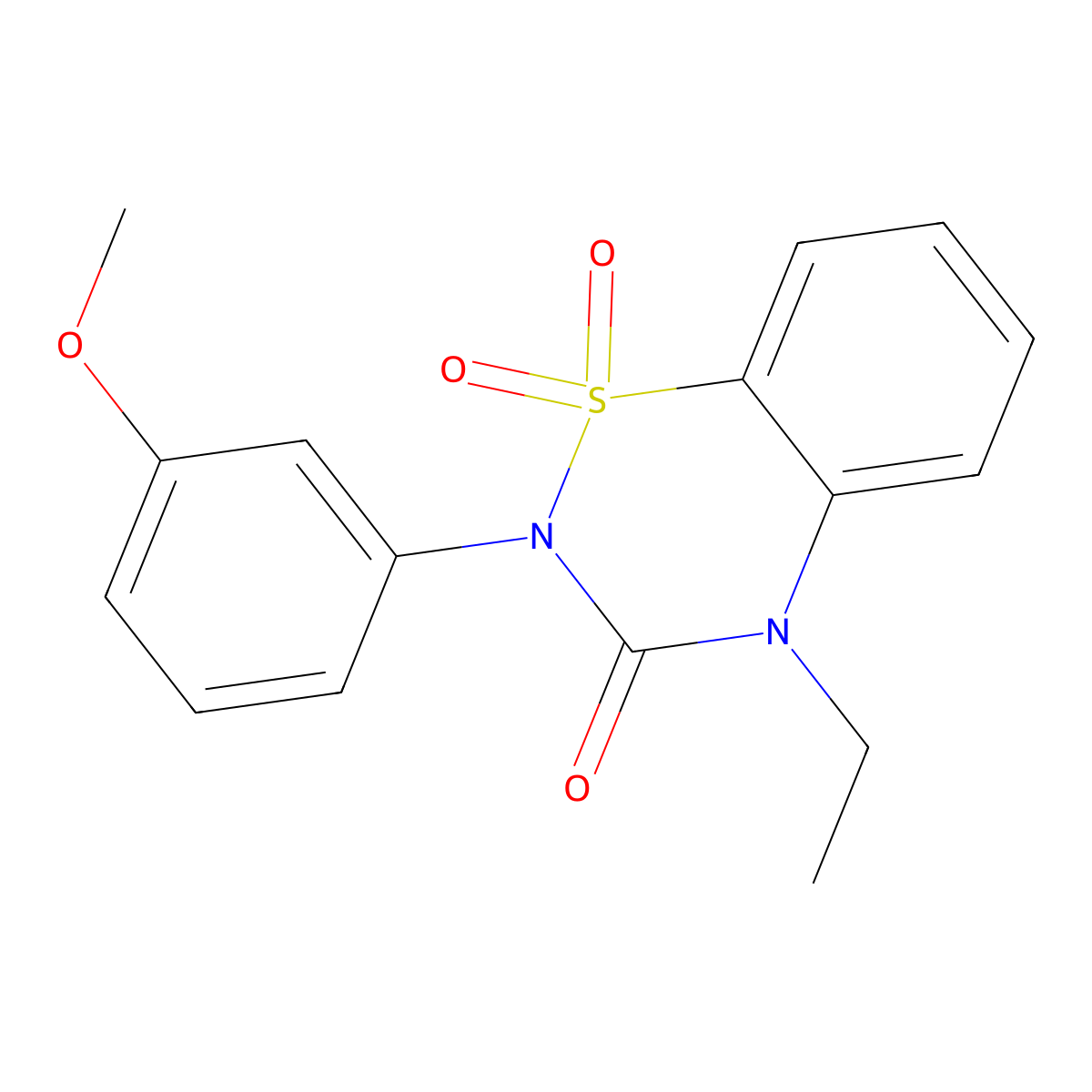 4-Ethyl-2-(3-methoxyphenyl)-1,1-dioxo-1lambda6,2,4-benzothiadiazin-3-one molecular structure, CAS 2549036-97-5
