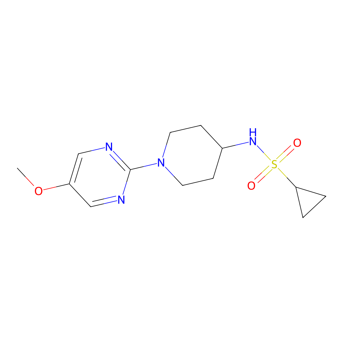 N-[1-(5-methoxypyrimidin-2-yl)piperidin-4-yl]cyclopropanesulfonamide molecular structure, CAS 2549037-10-5