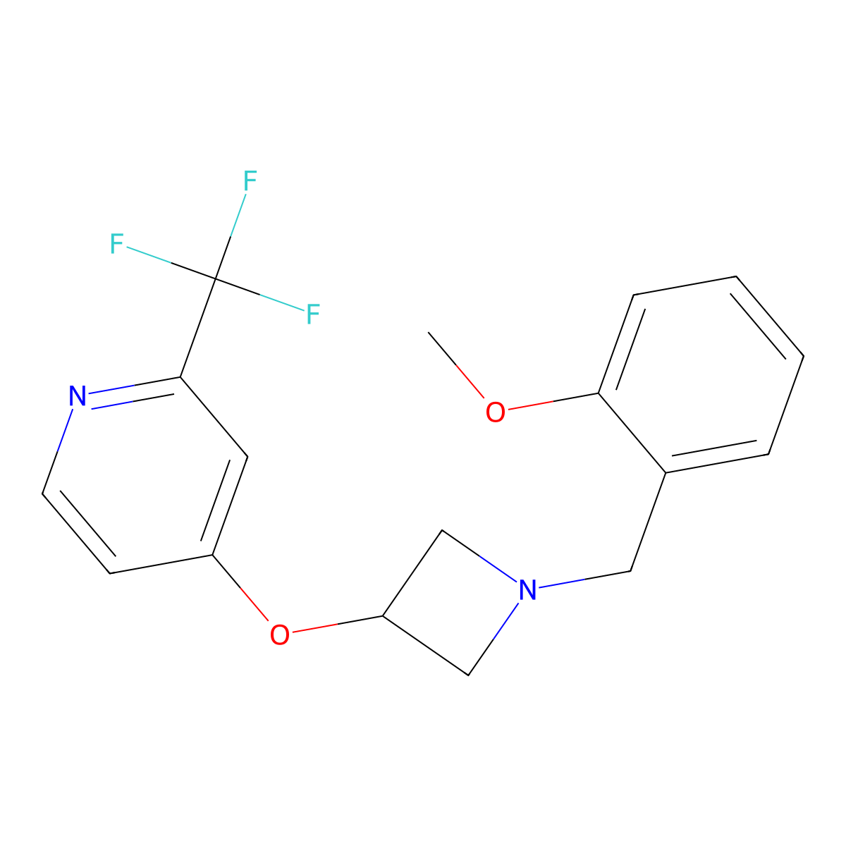 4-({1-[(2-Methoxyphenyl)methyl]azetidin-3-yl}oxy)-2-(trifluoromethyl)pyridine molecular structure, CAS 2549037-23-0