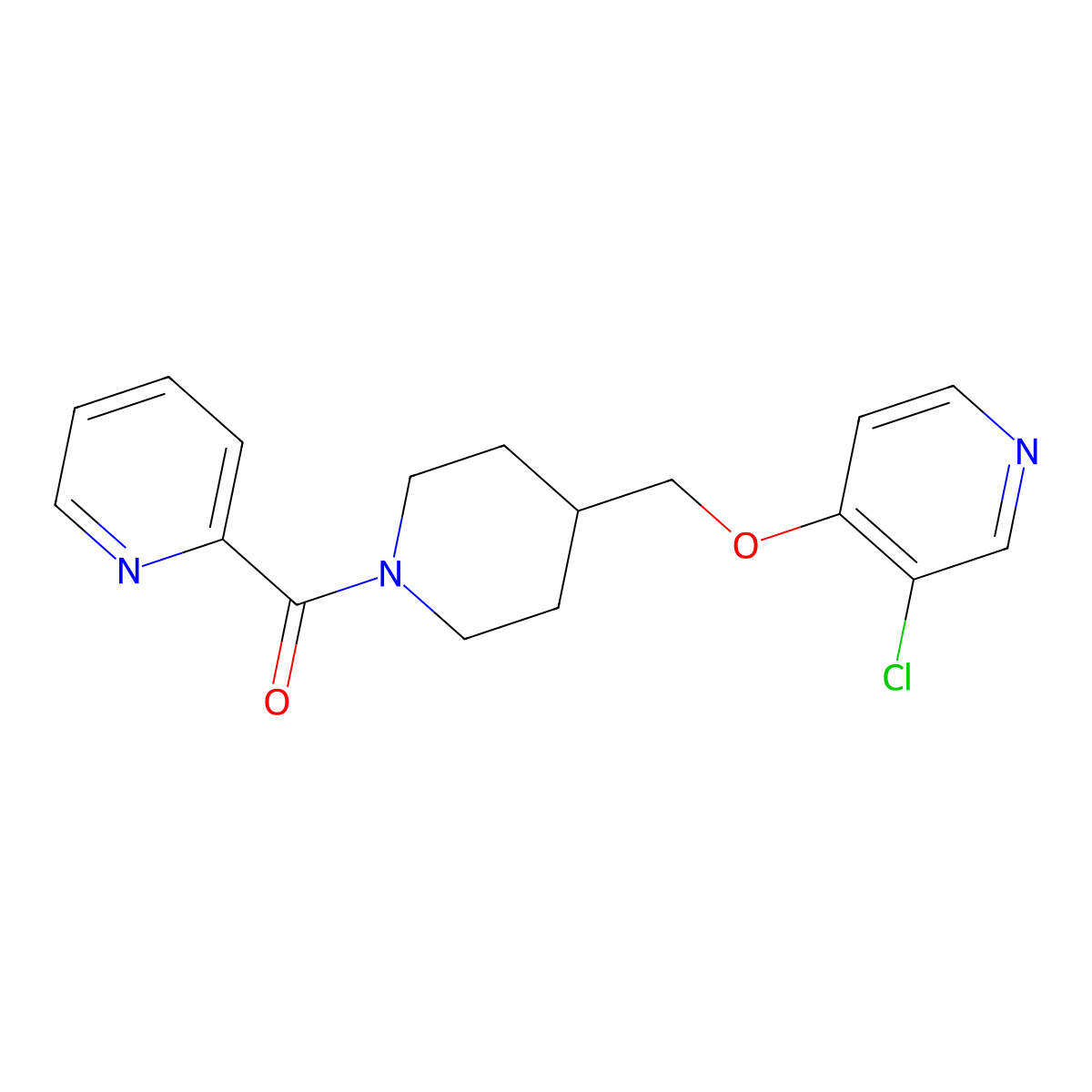 3-Chloro-4-{[1-(pyridine-2-carbonyl)piperidin-4-yl]methoxy}pyridine molecular structure, CAS 2549037-37-6