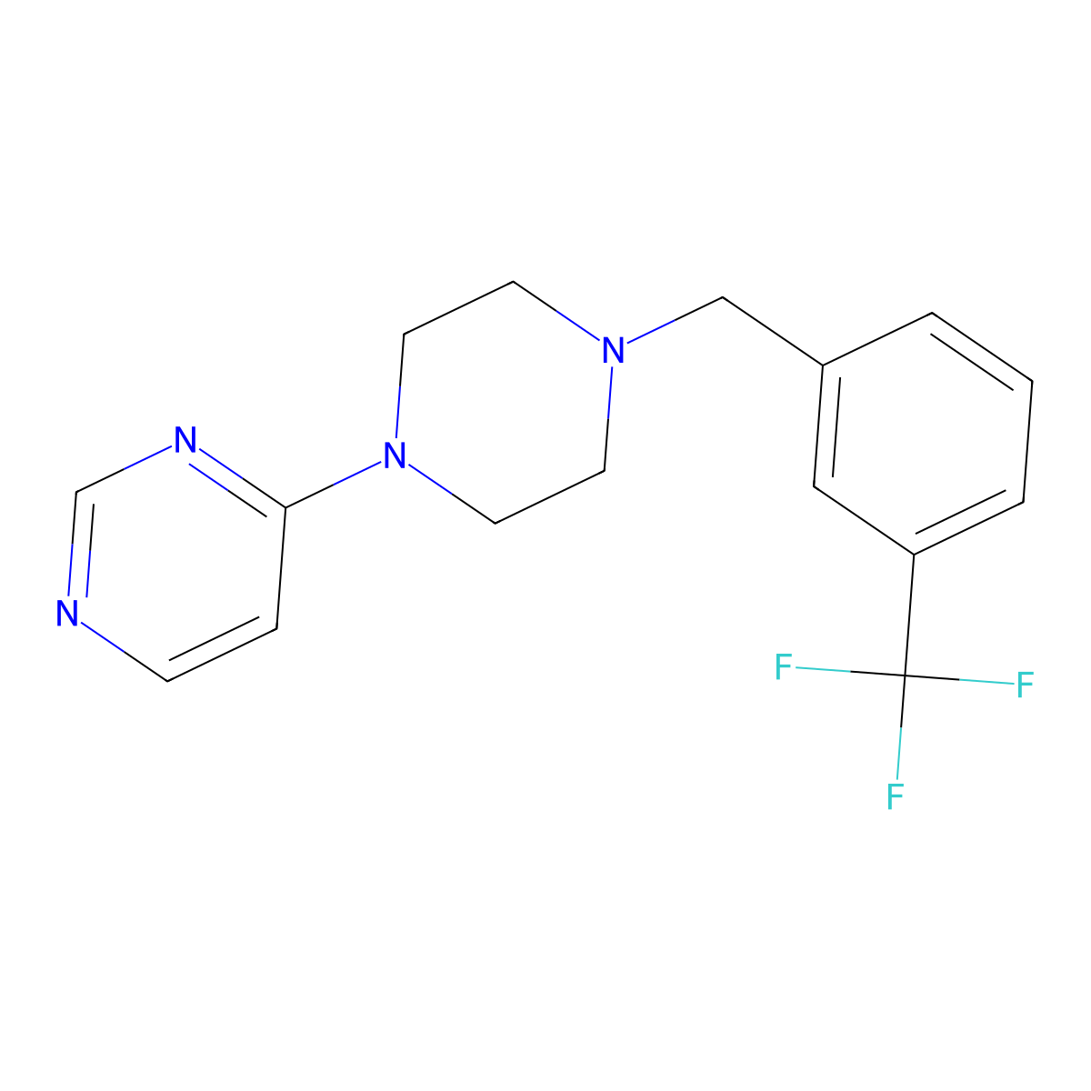 4-(4-{[3-(Trifluoromethyl)phenyl]methyl}piperazin-1-yl)pyrimidine molecular structure, CAS 2549037-50-3