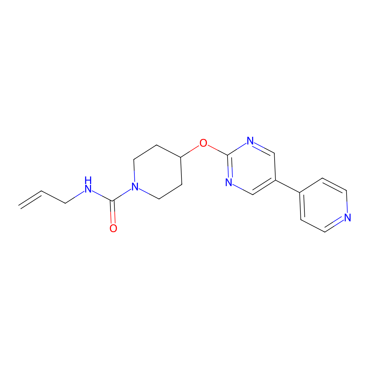 N-(prop-2-en-1-yl)-4-{[5-(pyridin-4-yl)pyrimidin-2-yl]oxy}piperidine-1-carboxamide molecular structure, CAS 2549037-52-5