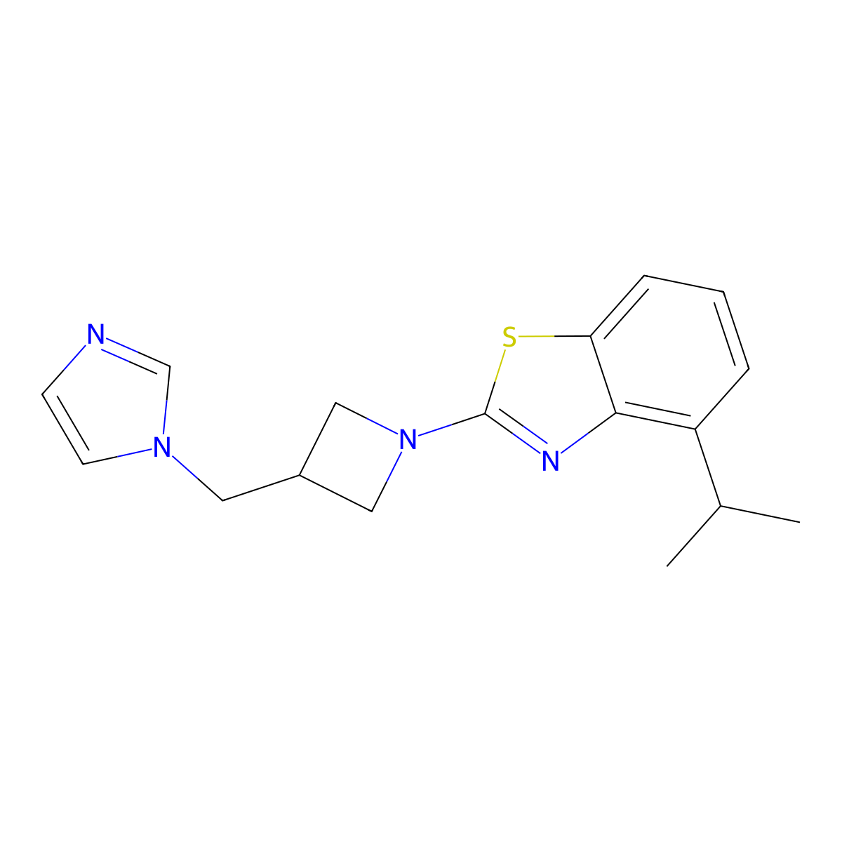 2-{3-[(1H-imidazol-1-yl)methyl]azetidin-1-yl}-4-(propan-2-yl)-1,3-benzothiazole molecular structure, CAS 2549037-63-8