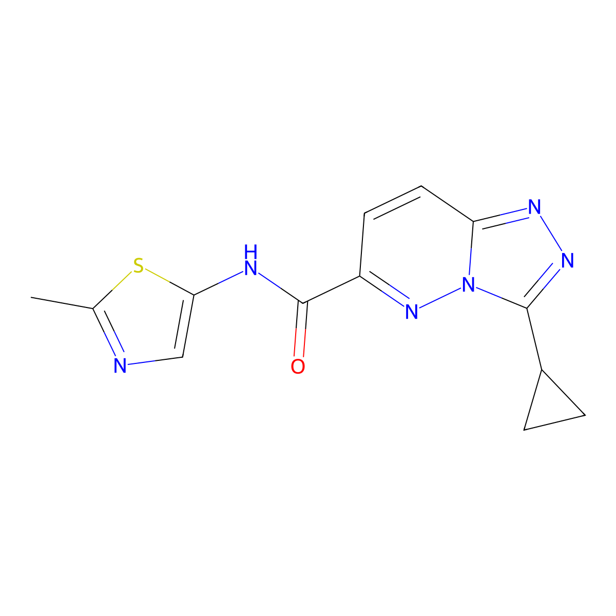 3-cyclopropyl-N-(2-methyl-1,3-thiazol-5-yl)-[1,2,4]triazolo[4,3-b]pyridazine-6-carboxamide molecular structure, CAS 2549037-68-3