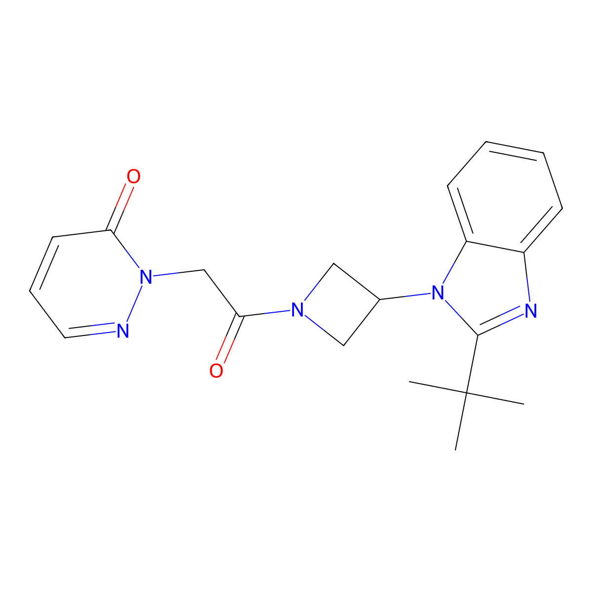 2-{2-[3-(2-tert-butyl-1H-1,3-benzodiazol-1-yl)azetidin-1-yl]-2-oxoethyl}-2,3-dihydropyridazin-3-one molecular structure, CAS 2549037-70-7