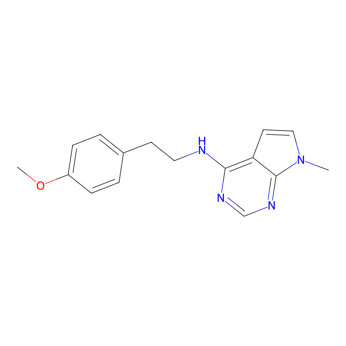 N-[2-(4-methoxyphenyl)ethyl]-7-methyl-7H-pyrrolo[2,3-d]pyrimidin-4-amine molecular structure, CAS 2549037-78-5