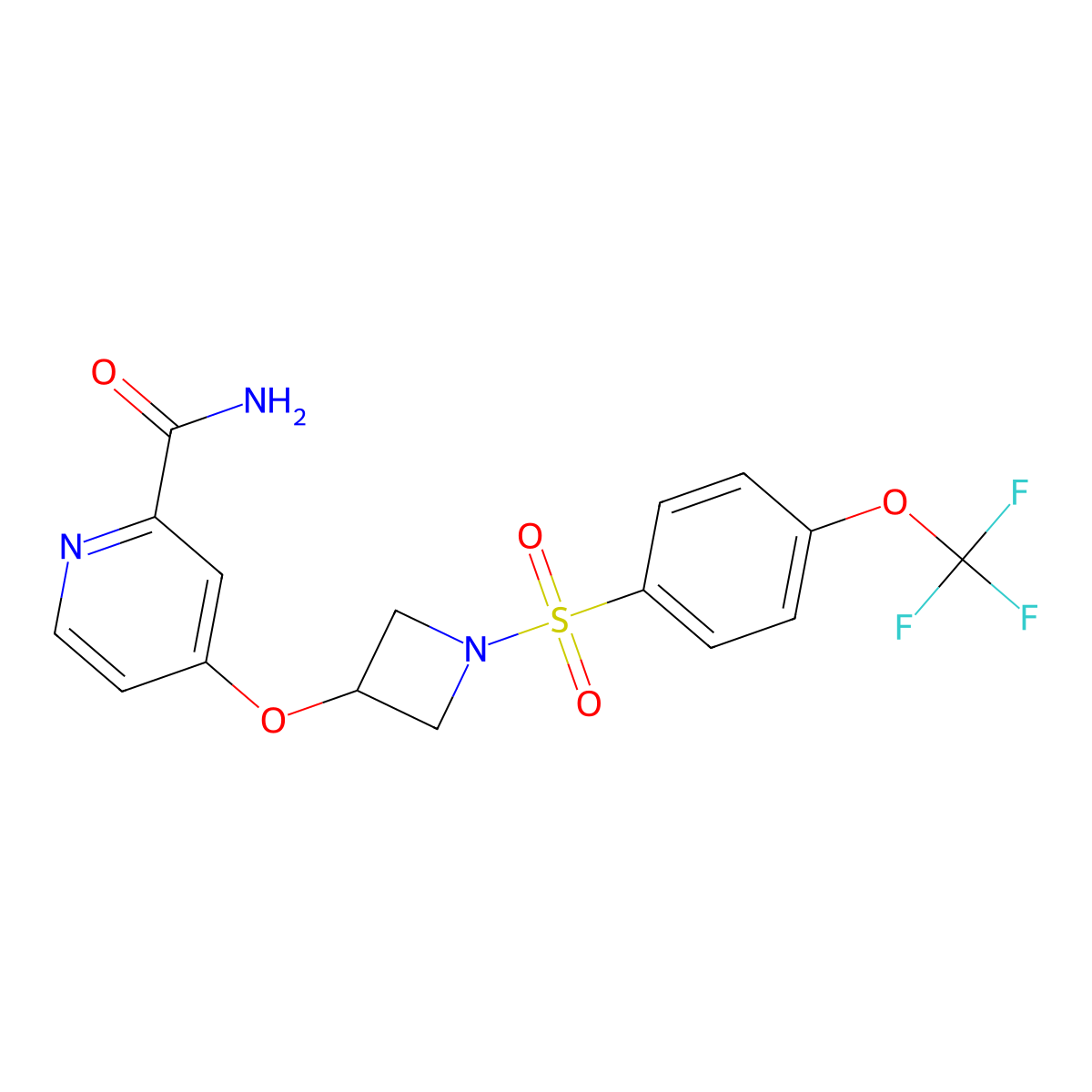 4-({1-[4-(Trifluoromethoxy)benzenesulfonyl]azetidin-3-yl}oxy)pyridine-2-carboxamide molecular structure, CAS 2549037-79-6