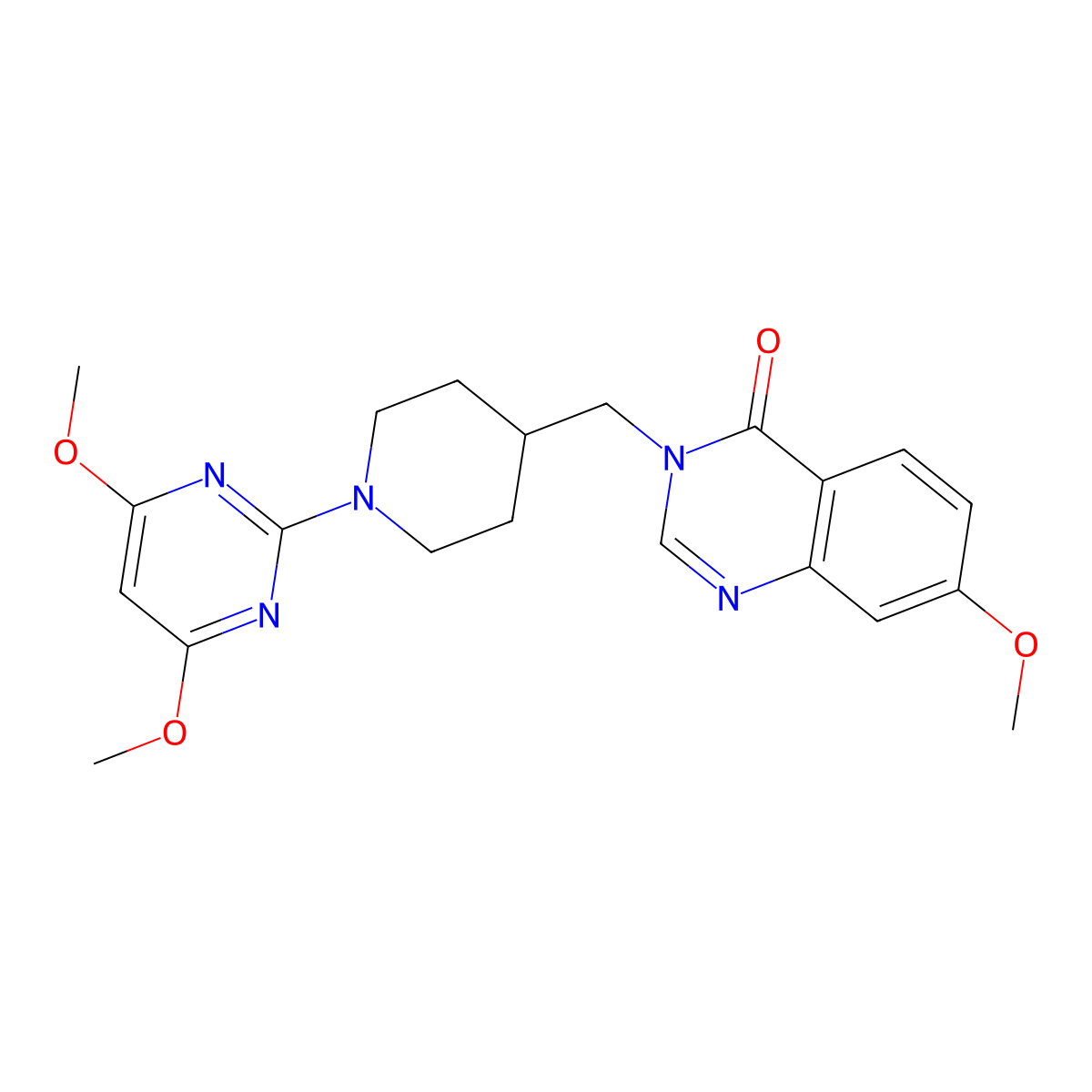 3-{[1-(4,6-Dimethoxypyrimidin-2-yl)piperidin-4-yl]methyl}-7-methoxy-3,4-dihydroquinazolin-4-one molecular structure, CAS 2549037-81-0