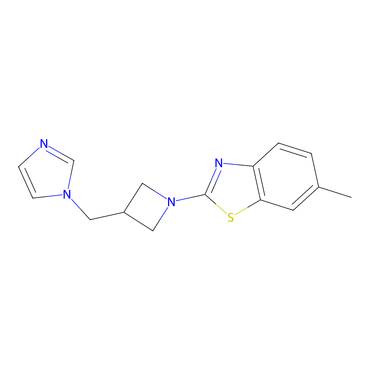 2-{3-[(1H-imidazol-1-yl)methyl]azetidin-1-yl}-6-methyl-1,3-benzothiazole molecular structure, CAS 2549037-92-3