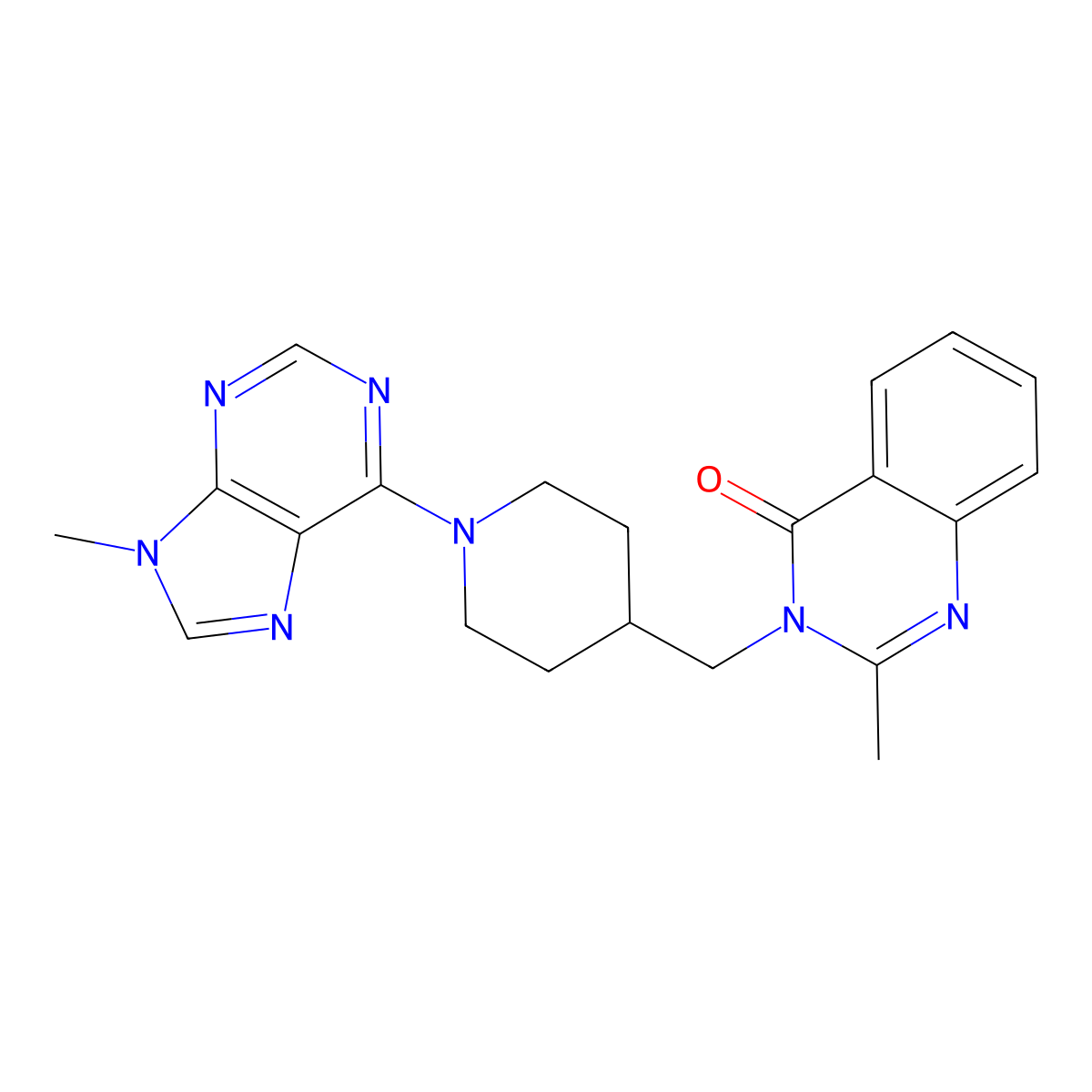2-methyl-3-{[1-(9-methyl-9H-purin-6-yl)piperidin-4-yl]methyl}-3,4-dihydroquinazolin-4-one molecular structure, CAS 2549037-94-5