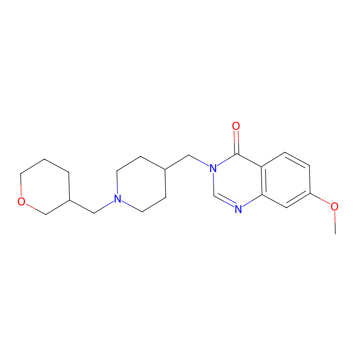 7-Methoxy-3-({1-[(oxan-3-yl)methyl]piperidin-4-yl}methyl)-3,4-dihydroquinazolin-4-one molecular structure, CAS 2549038-16-4