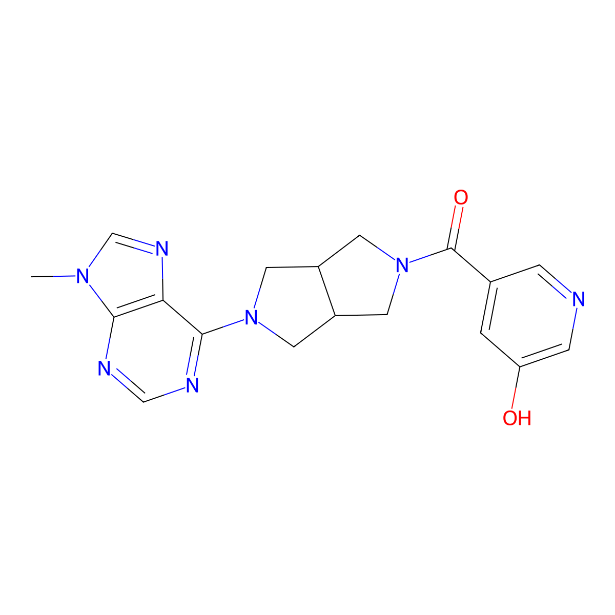 5-[5-(9-methyl-9H-purin-6-yl)-octahydropyrrolo[3,4-c]pyrrole-2-carbonyl]pyridin-3-ol molecular structure, CAS 2549038-21-1