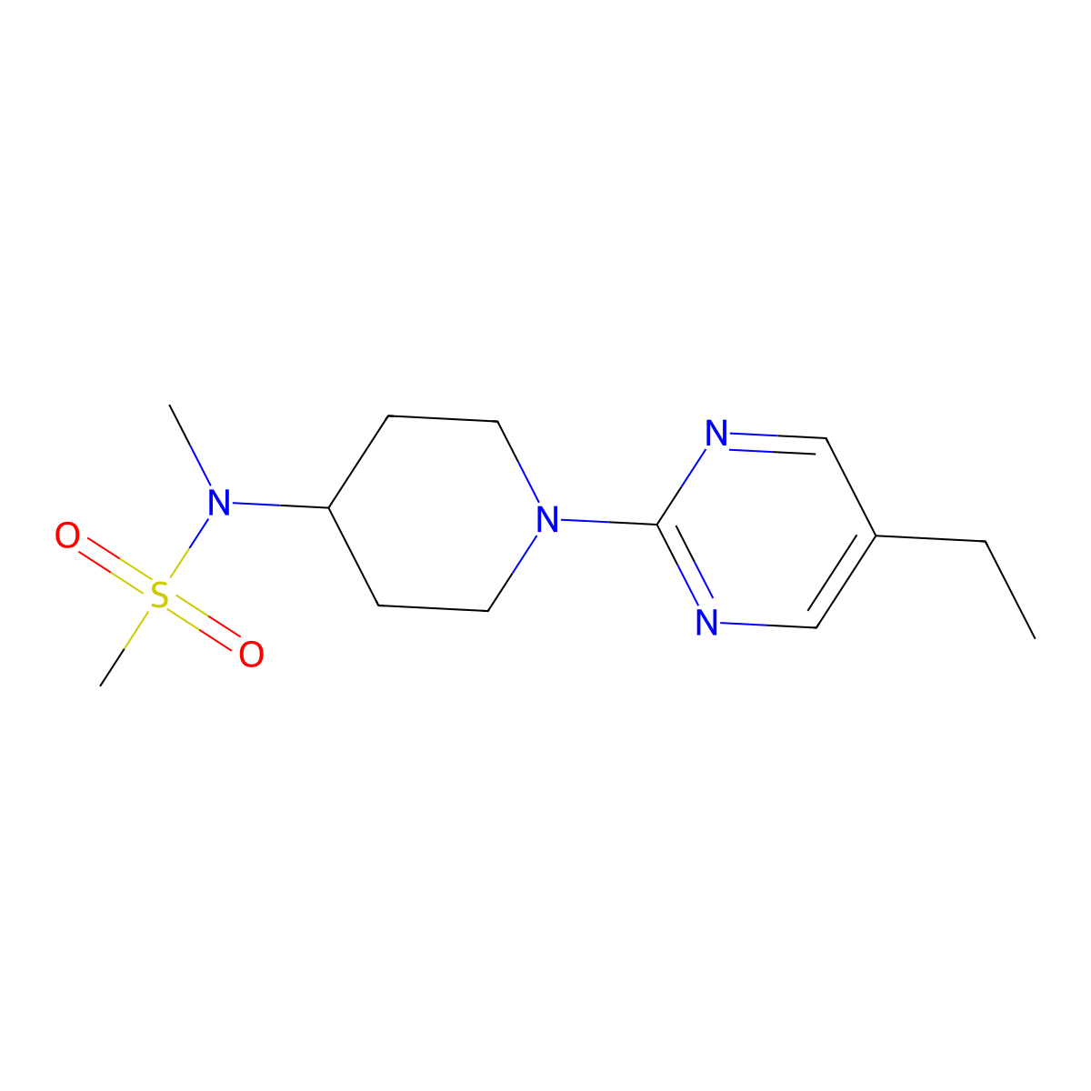 N-[1-(5-ethylpyrimidin-2-yl)piperidin-4-yl]-N-methylmethanesulfonamide molecular structure, CAS 2549038-23-3