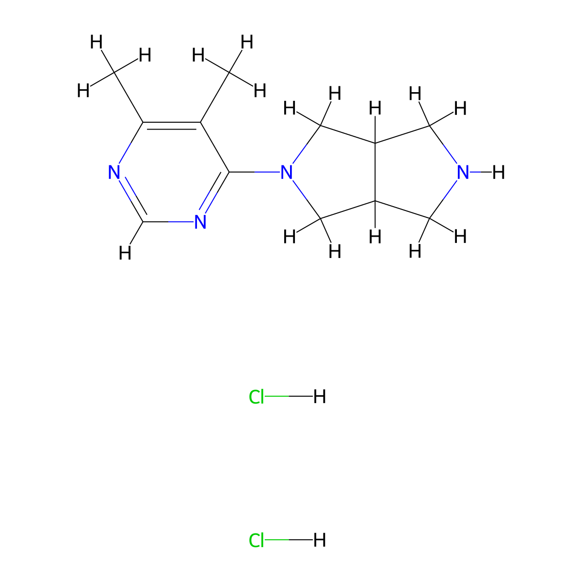 4,5-Dimethyl-6-{octahydropyrrolo[3,4-c]pyrrol-2-yl}pyrimidine dihydrochloride molecular structure, CAS 2549038-26-6