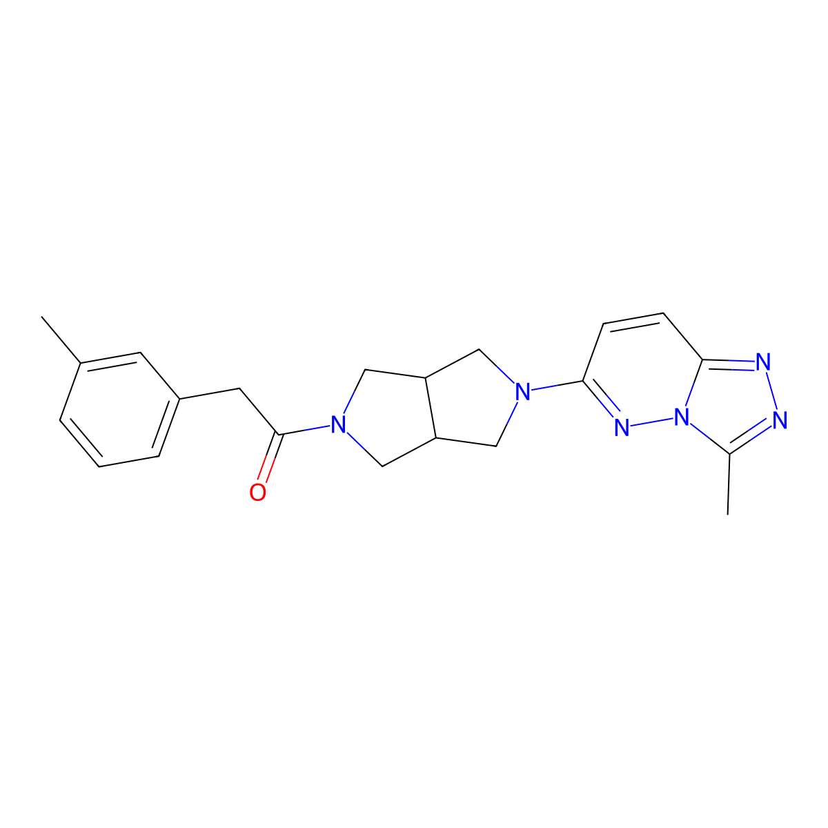 1-(5-{3-Methyl-[1,2,4]triazolo[4,3-b]pyridazin-6-yl}-octahydropyrrolo[3,4-c]pyrrol-2-yl)-2-(3-methylphenyl)ethan-1-one molecular structure, CAS 2549038-30-2