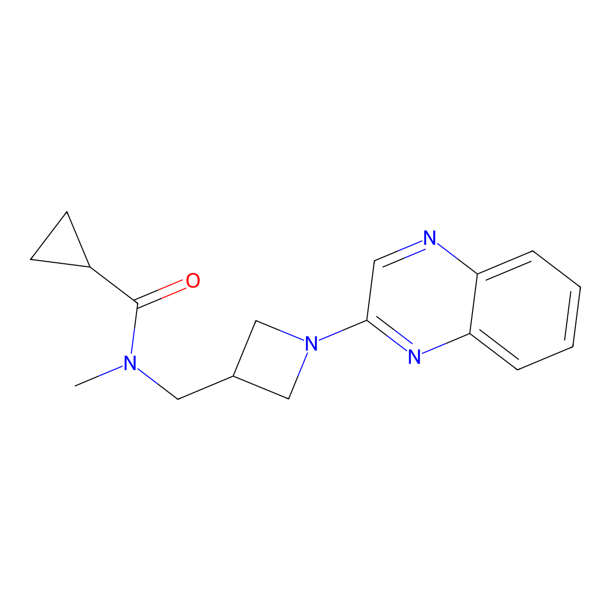 N-methyl-N-{[1-(quinoxalin-2-yl)azetidin-3-yl]methyl}cyclopropanecarboxamide molecular structure, CAS 2549038-33-5