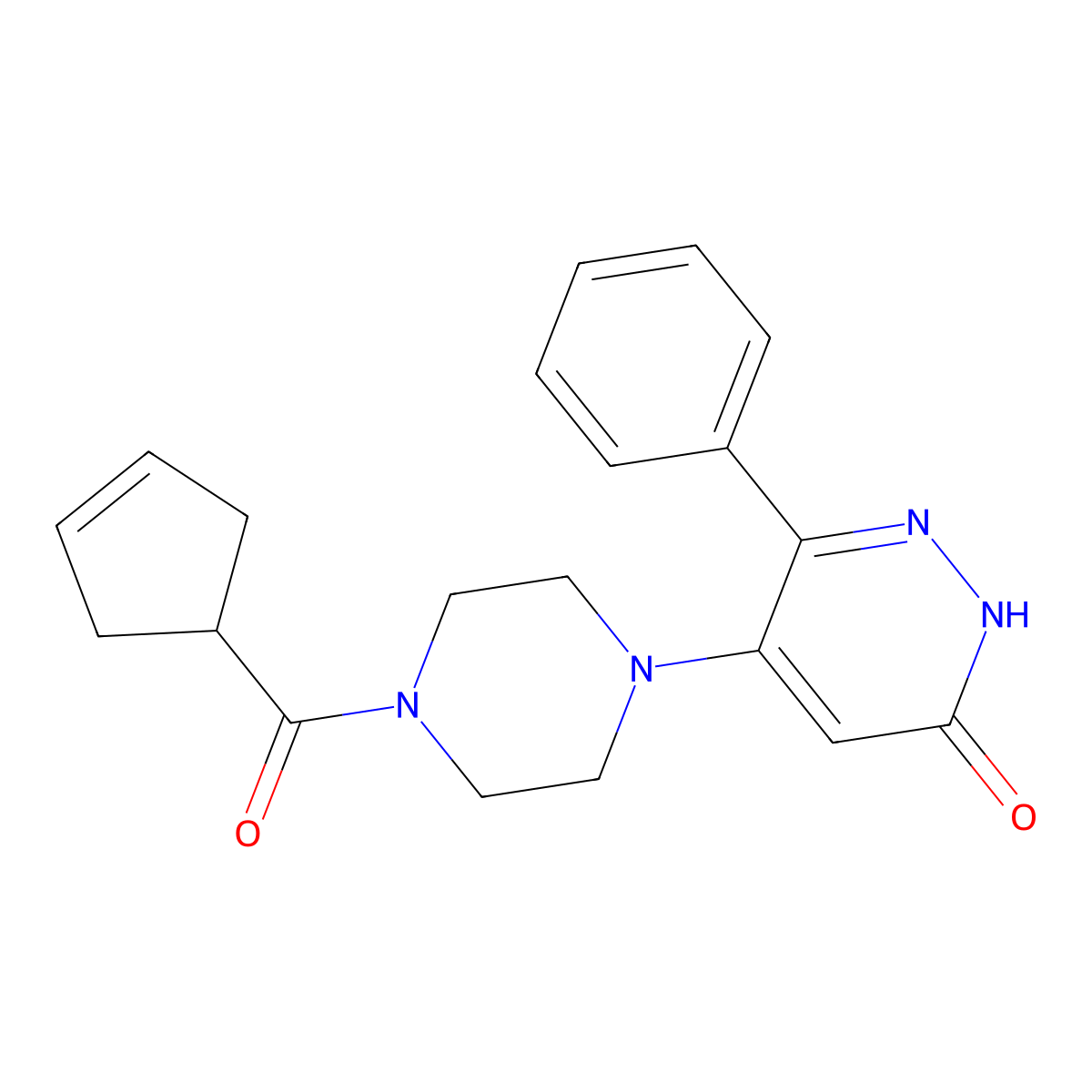 5-[4-(Cyclopent-3-ene-1-carbonyl)piperazin-1-yl]-6-phenyl-2,3-dihydropyridazin-3-one molecular structure, CAS 2549038-41-5