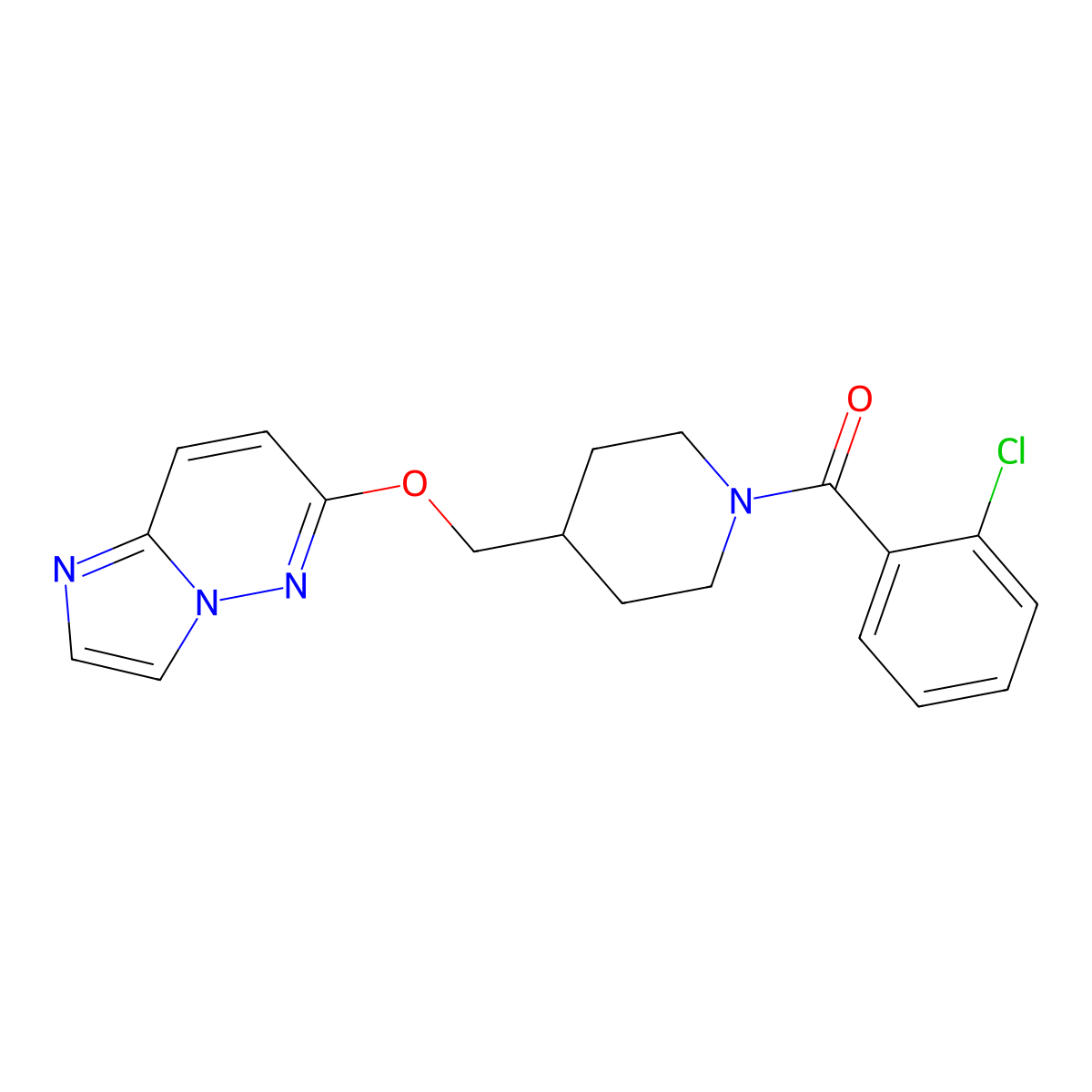1-(2-Chlorobenzoyl)-4-({imidazo[1,2-b]pyridazin-6-yloxy}methyl)piperidine molecular structure, CAS 2549038-43-7