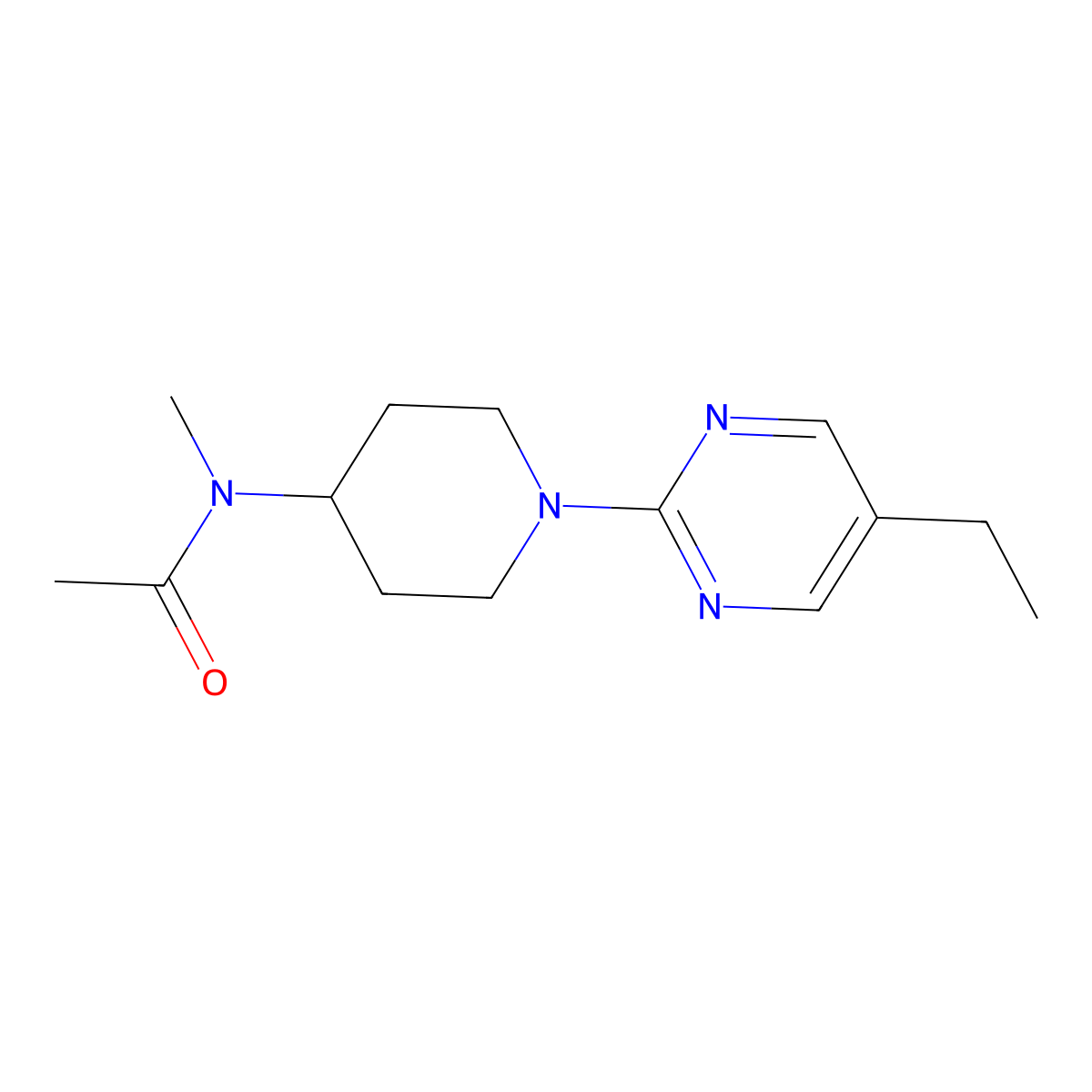 N-[1-(5-ethylpyrimidin-2-yl)piperidin-4-yl]-N-methylacetamide molecular structure, CAS 2549038-46-0