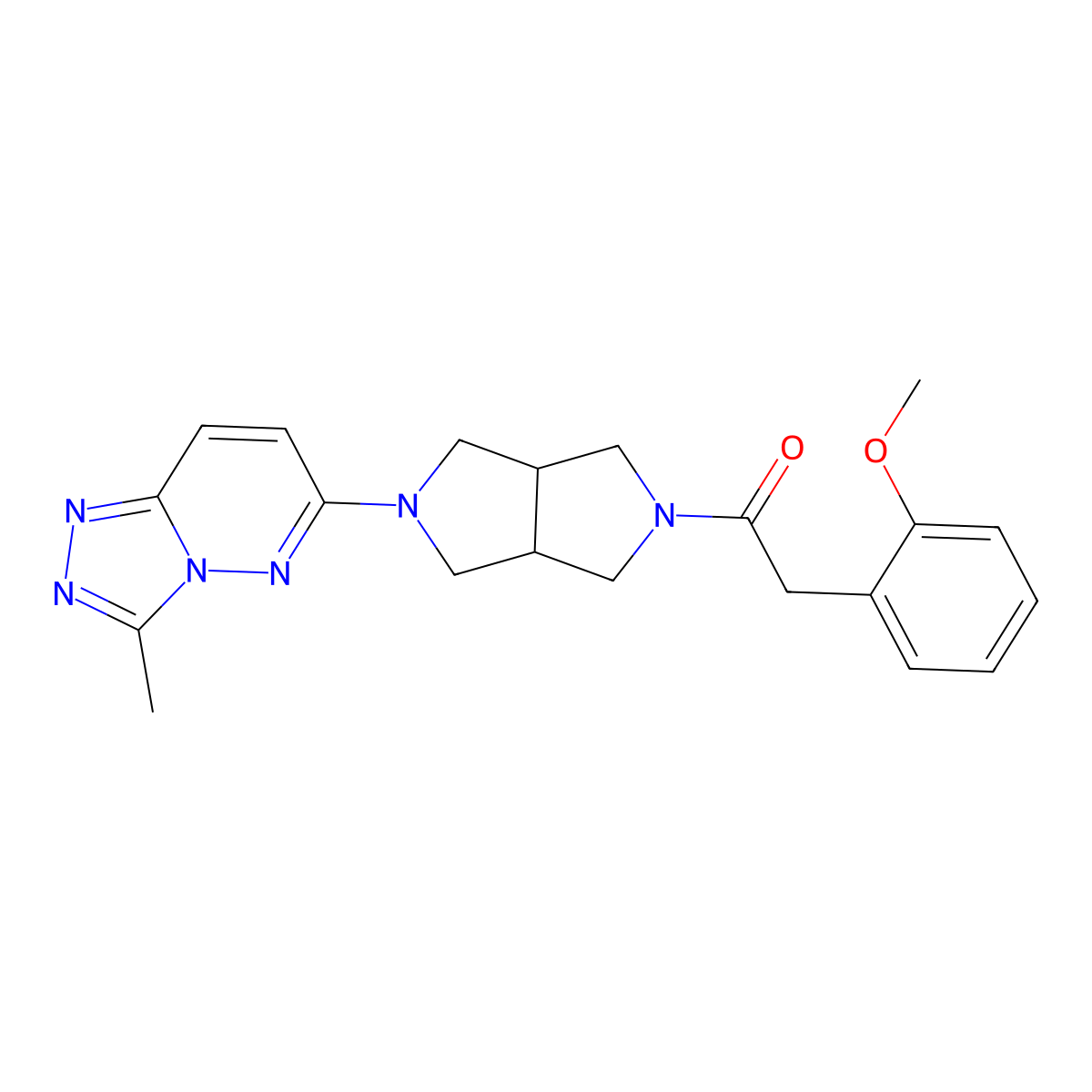 2-(2-Methoxyphenyl)-1-(5-{3-methyl-[1,2,4]triazolo[4,3-b]pyridazin-6-yl}-octahydropyrrolo[3,4-c]pyrrol-2-yl)ethan-1-one molecular structure, CAS 2549038-54-0