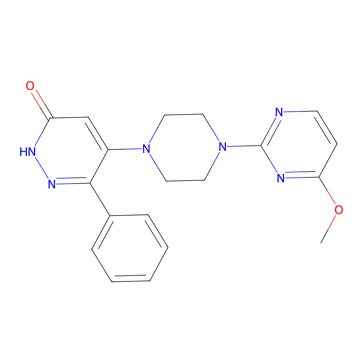 5-[4-(4-Methoxypyrimidin-2-yl)piperazin-1-yl]-6-phenyl-2,3-dihydropyridazin-3-one molecular structure, CAS 2549038-65-3