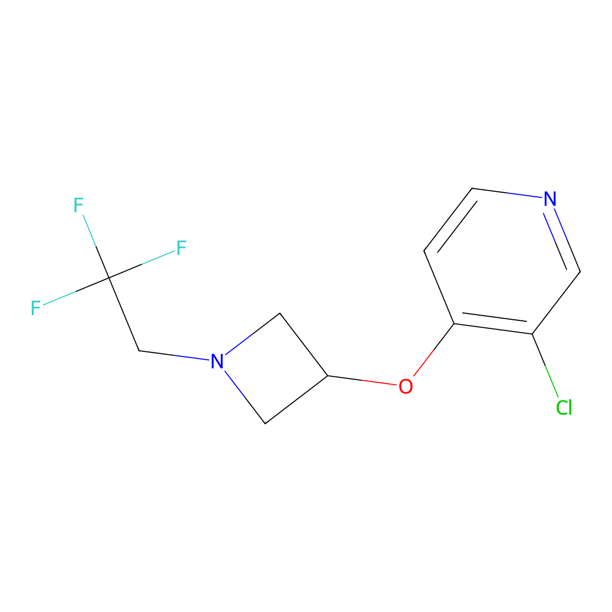 3-Chloro-4-{[1-(2,2,2-trifluoroethyl)azetidin-3-yl]oxy}pyridine molecular structure, CAS 2549038-70-0