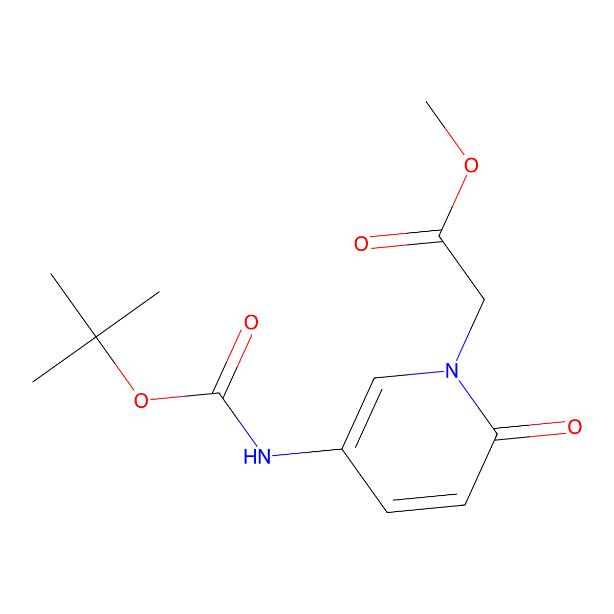 Methyl 2-(5-{[(tert-butoxy)carbonyl]amino}-2-oxo-1,2-dihydropyridin-1-yl)acetate molecular structure, CAS 2549038-80-2