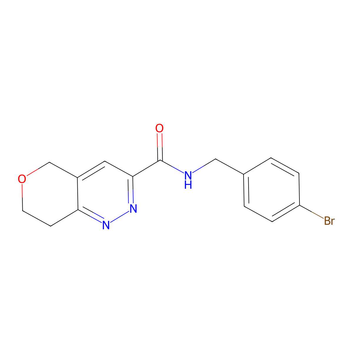N-[(4-bromophenyl)methyl]-5H,7H,8H-pyrano[4,3-c]pyridazine-3-carboxamide molecular structure, CAS 2549038-86-8