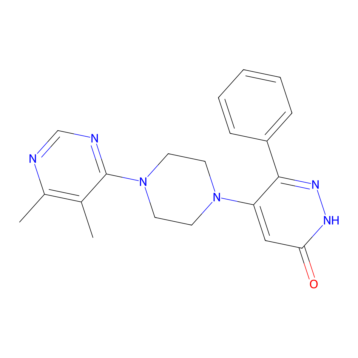 5-[4-(5,6-Dimethylpyrimidin-4-yl)piperazin-1-yl]-6-phenyl-2,3-dihydropyridazin-3-one molecular structure, CAS 2549038-88-0