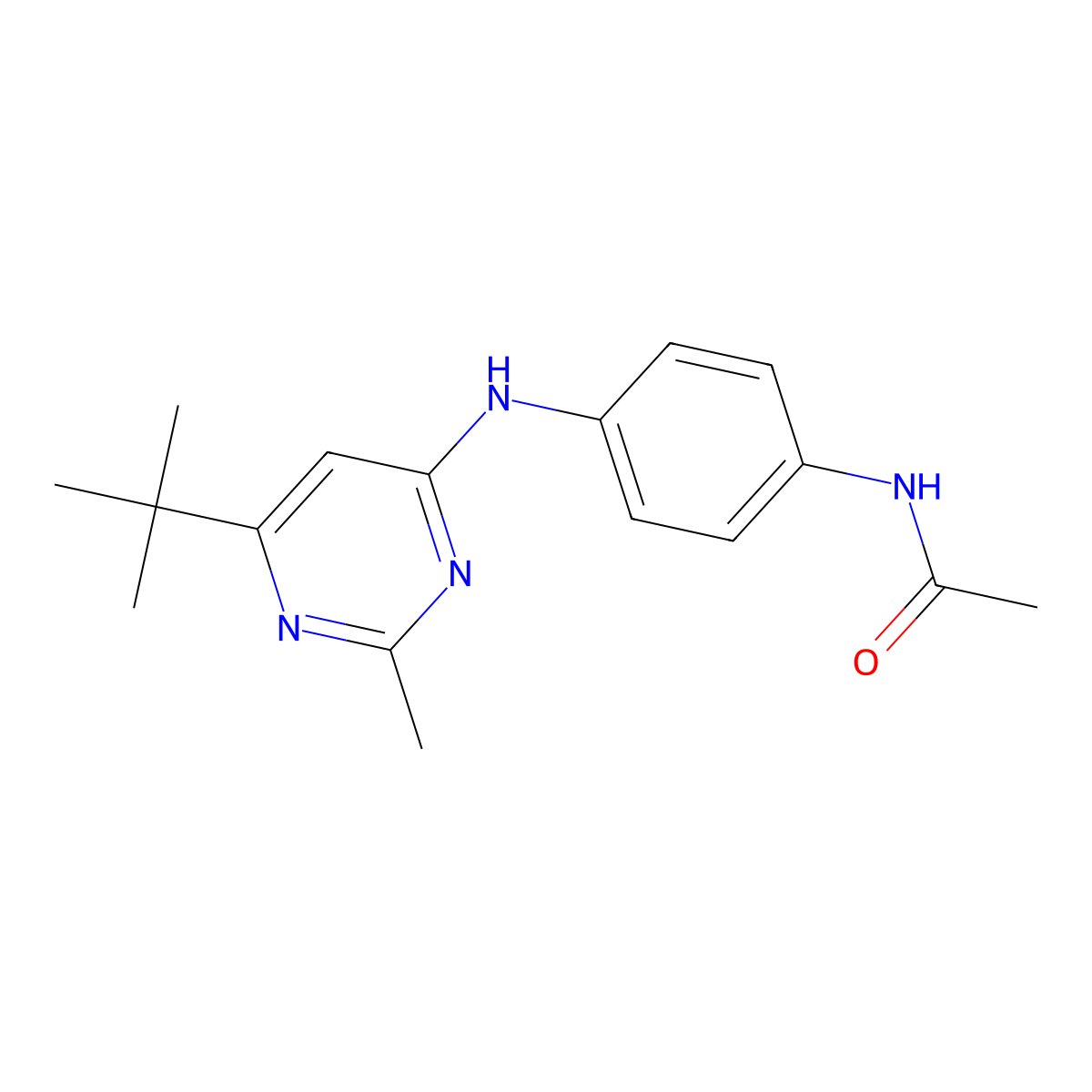 N-{4-[(6-tert-butyl-2-methylpyrimidin-4-yl)amino]phenyl}acetamide molecular structure, CAS 2549038-90-4