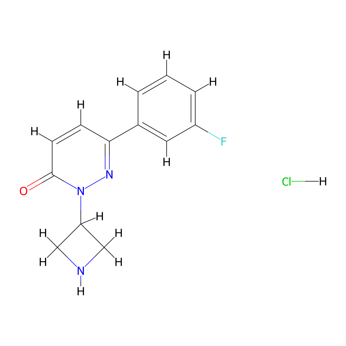 2-(Azetidin-3-yl)-6-(3-fluorophenyl)-2,3-dihydropyridazin-3-one hydrochloride molecular structure, CAS 2549038-96-0