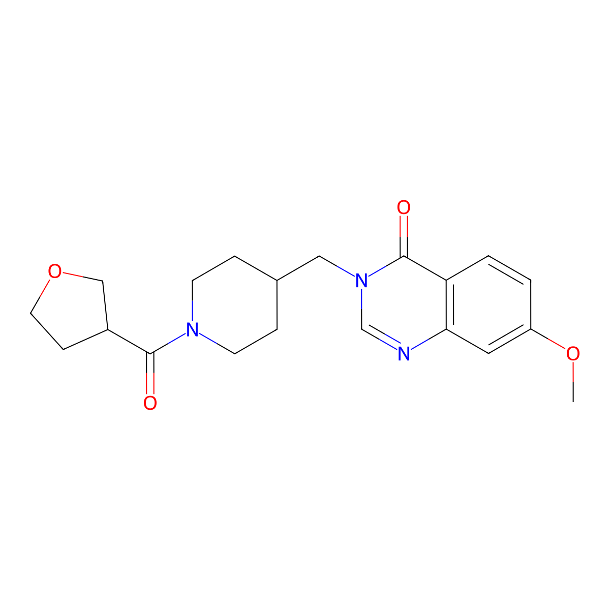 7-Methoxy-3-{[1-(oxolane-3-carbonyl)piperidin-4-yl]methyl}-3,4-dihydroquinazolin-4-one molecular structure, CAS 2549039-02-1