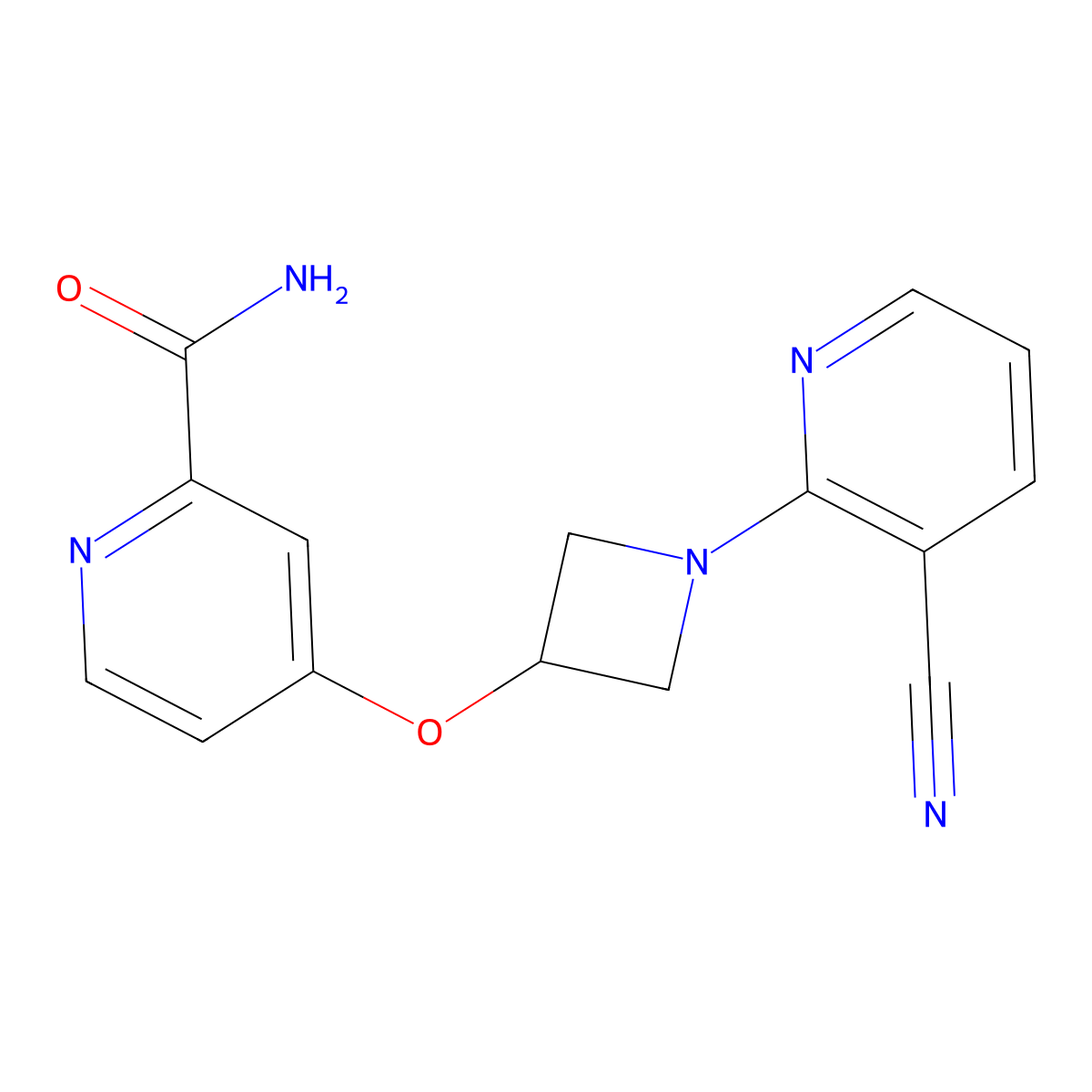 4-{[1-(3-Cyanopyridin-2-yl)azetidin-3-yl]oxy}pyridine-2-carboxamide molecular structure, CAS 2549039-10-1