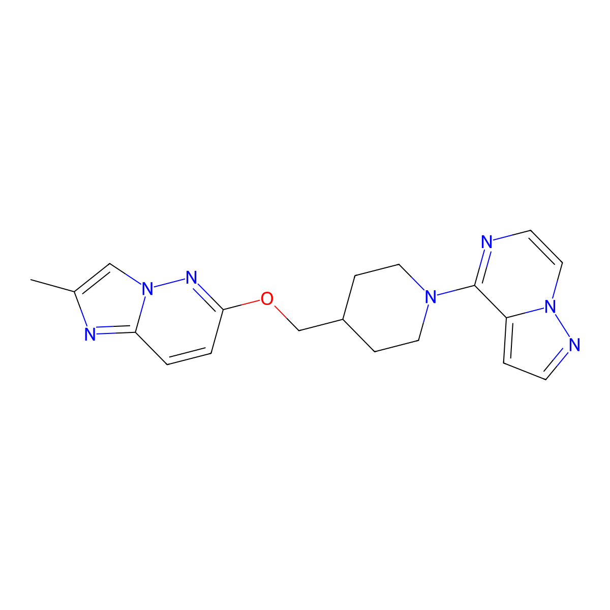 4-[({2-Methylimidazo[1,2-b]pyridazin-6-yl}oxy)methyl]-1-{pyrazolo[1,5-a]pyrazin-4-yl}piperidine molecular structure, CAS 2549039-13-4