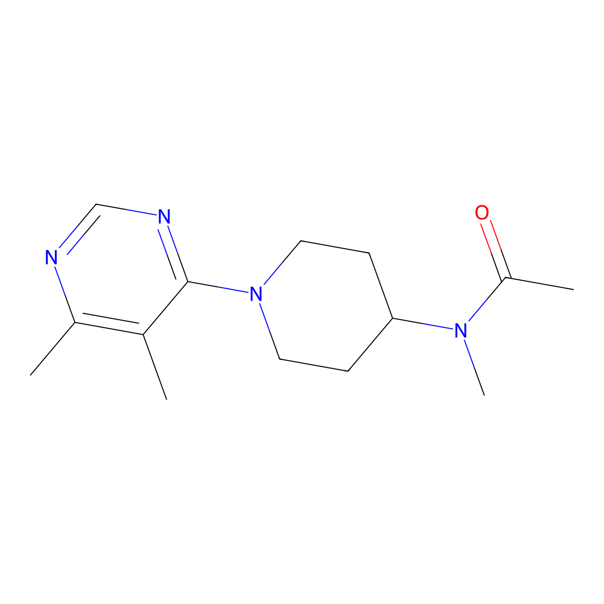 N-[1-(5,6-dimethylpyrimidin-4-yl)piperidin-4-yl]-N-methylacetamide molecular structure, CAS 2549039-16-7