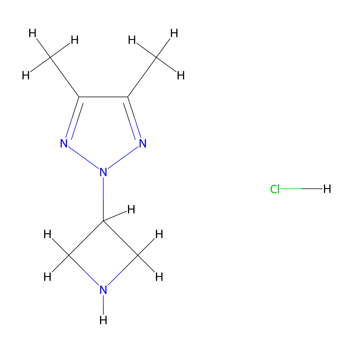 2-(azetidin-3-yl)-4,5-dimethyl-2H-1,2,3-triazole hydrochloride molecular structure, CAS 2549039-27-0
