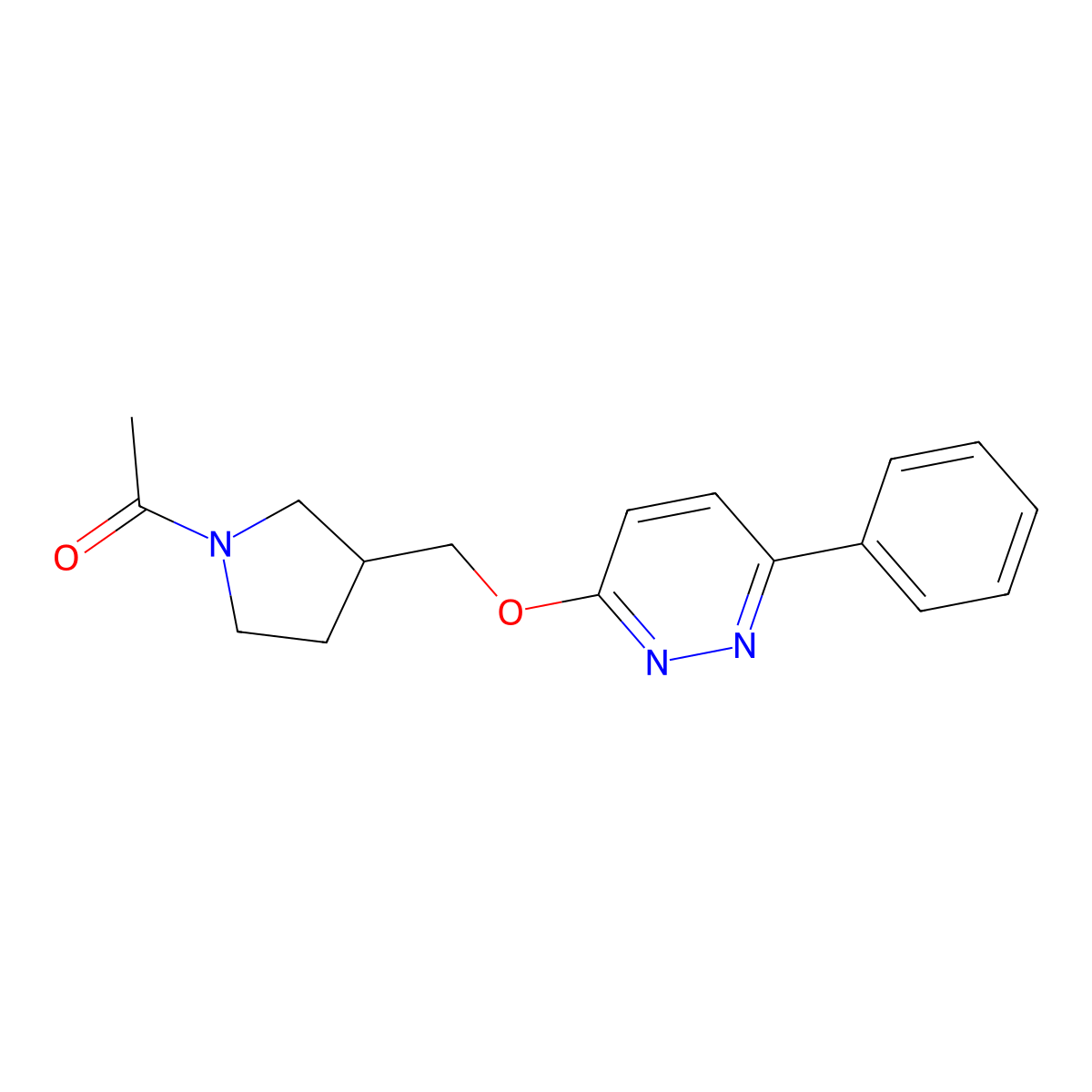 1-(3-{[(6-Phenylpyridazin-3-yl)oxy]methyl}pyrrolidin-1-yl)ethan-1-one molecular structure, CAS 2549039-29-2