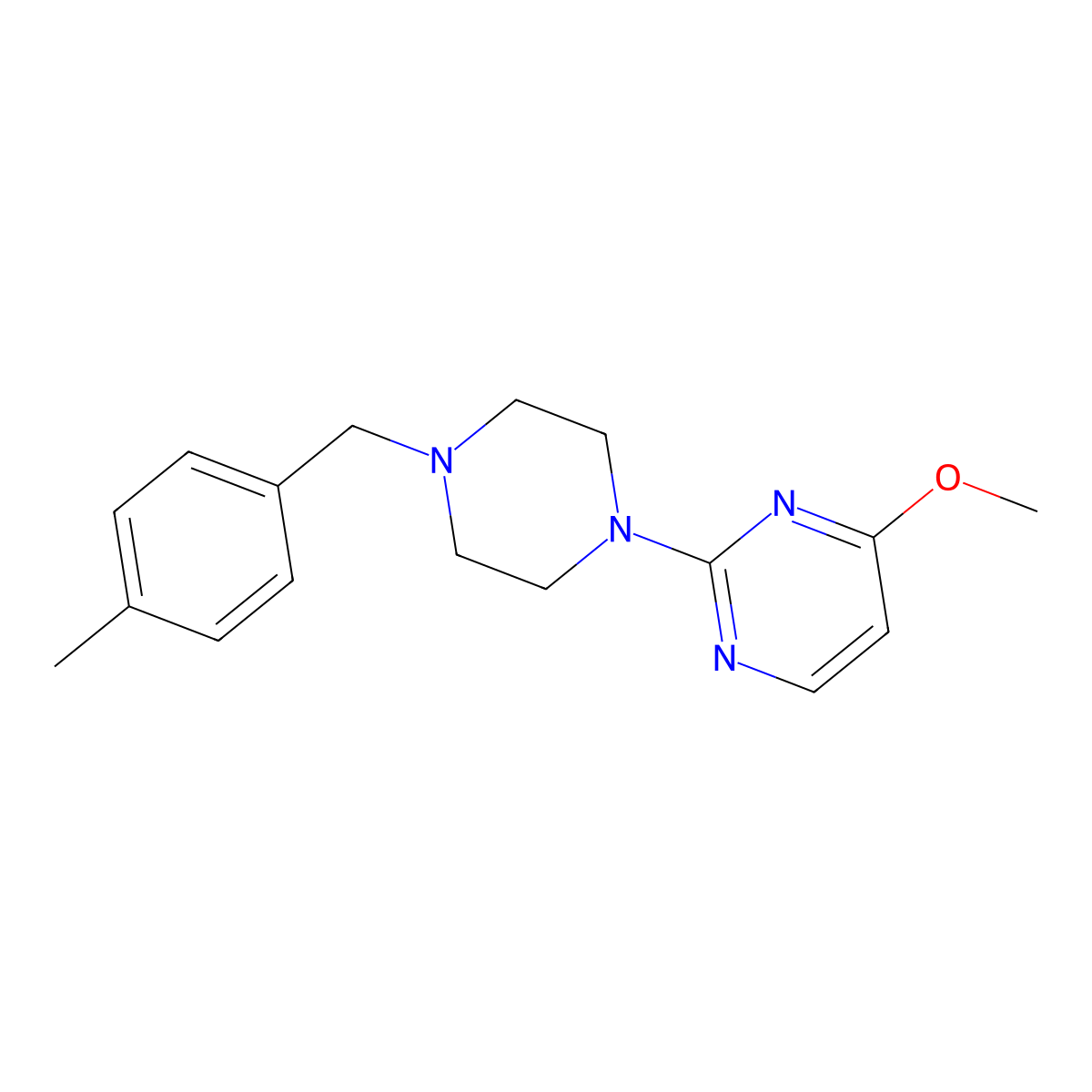 4-Methoxy-2-{4-[(4-methylphenyl)methyl]piperazin-1-yl}pyrimidine molecular structure, CAS 2549039-37-2
