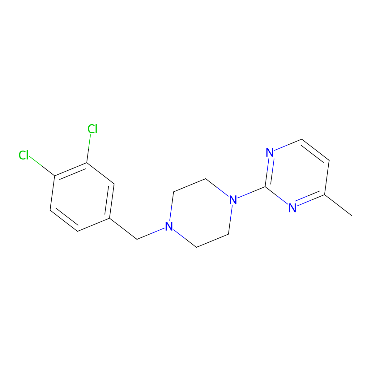 2-{4-[(3,4-Dichlorophenyl)methyl]piperazin-1-yl}-4-methylpyrimidine molecular structure, CAS 2549039-54-3
