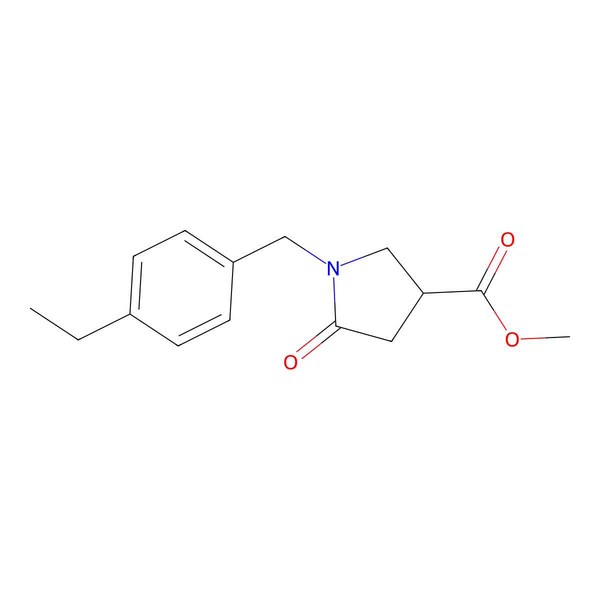 Methyl 1-[(4-ethylphenyl)methyl]-5-oxopyrrolidine-3-carboxylate molecular structure, CAS 2549039-56-5
