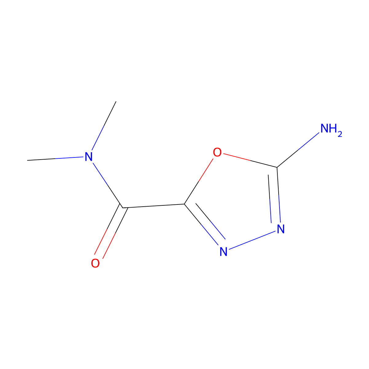 5-amino-N,N-dimethyl-1,3,4-oxadiazole-2-carboxamide molecular structure, CAS 2549039-60-1