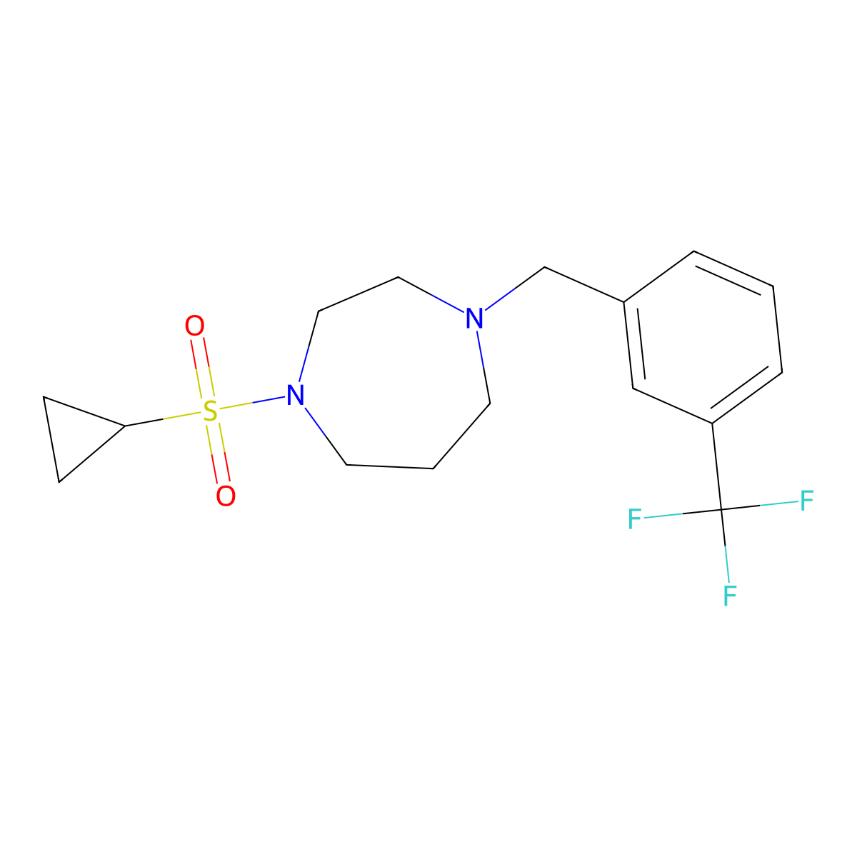 1-(Cyclopropanesulfonyl)-4-{[3-(trifluoromethyl)phenyl]methyl}-1,4-diazepane molecular structure, CAS 2549039-64-5