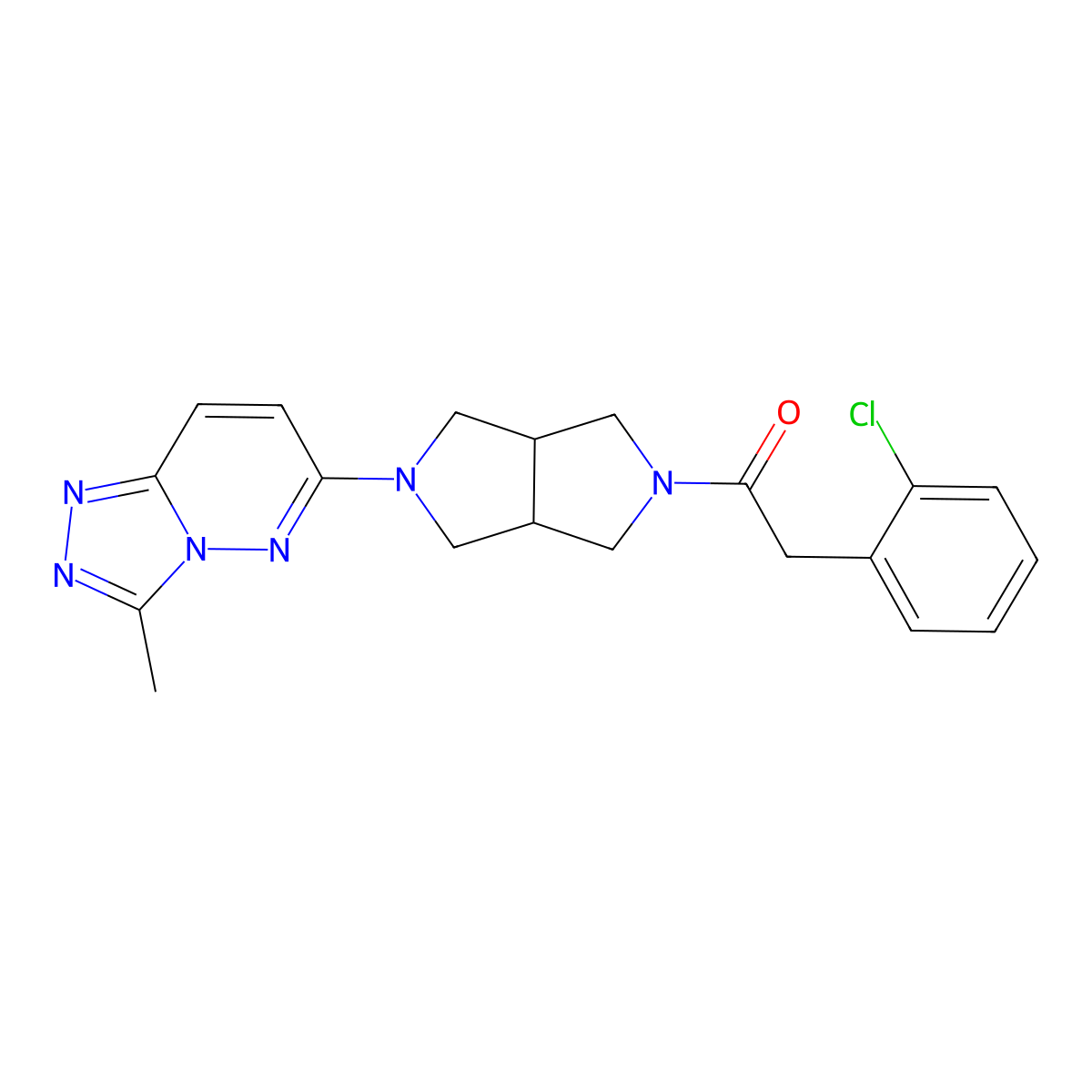 2-(2-Chlorophenyl)-1-(5-{3-methyl-[1,2,4]triazolo[4,3-b]pyridazin-6-yl}-octahydropyrrolo[3,4-c]pyrrol-2-yl)ethan-1-one molecular structure, CAS 2549039-70-3