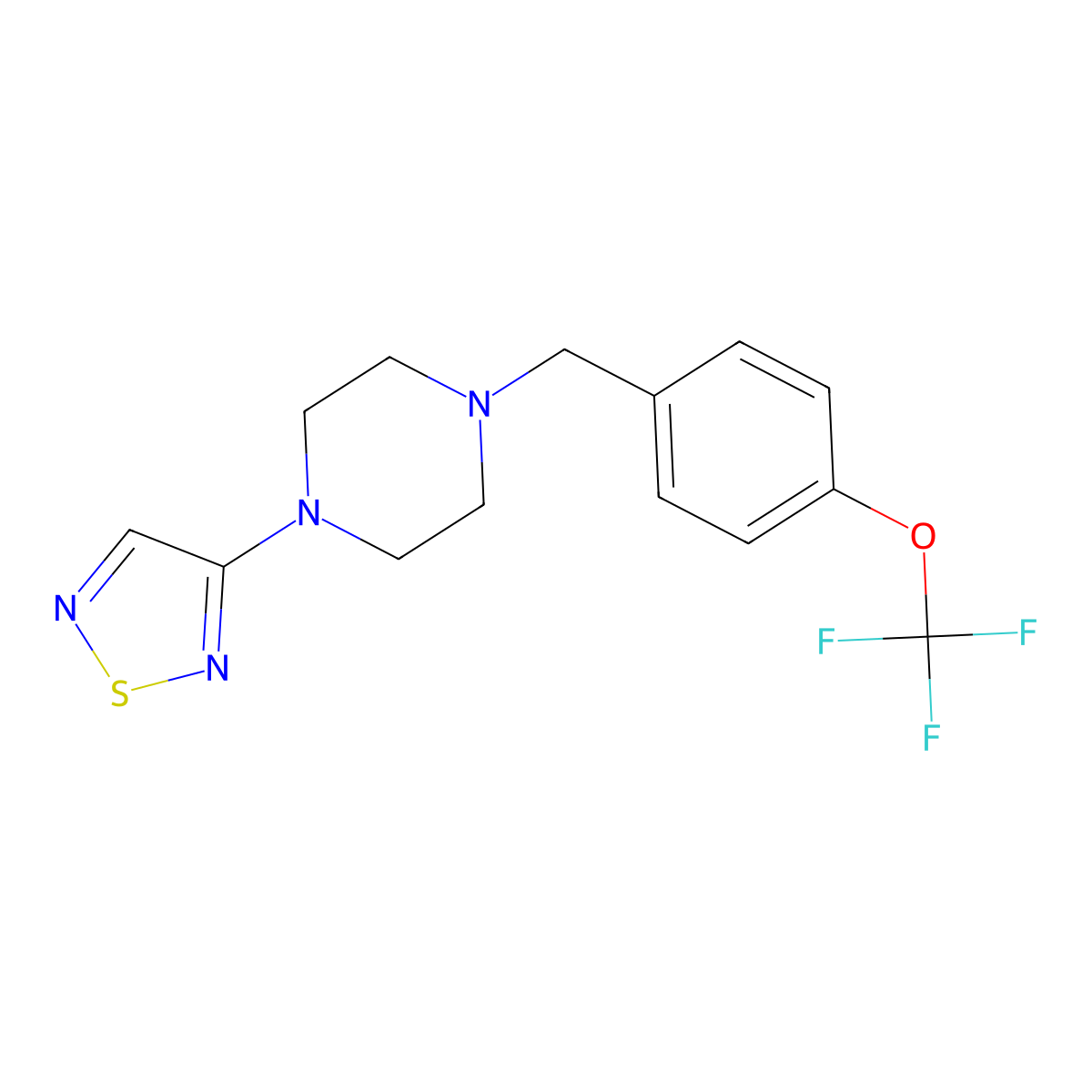 1-(1,2,5-Thiadiazol-3-yl)-4-{[4-(trifluoromethoxy)phenyl]methyl}piperazine molecular structure, CAS 2549039-78-1